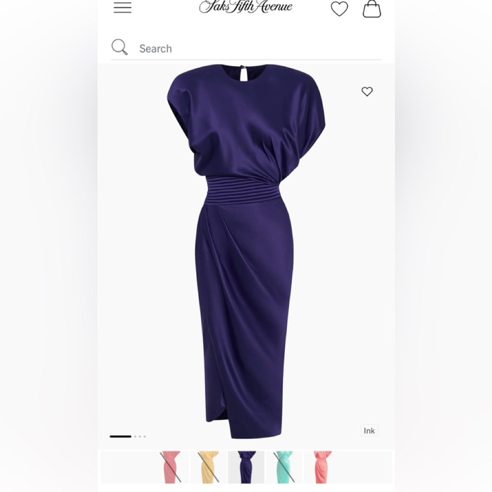 ZHIVAGO Bond Satin Pleated Asymmetric Midi-Dress